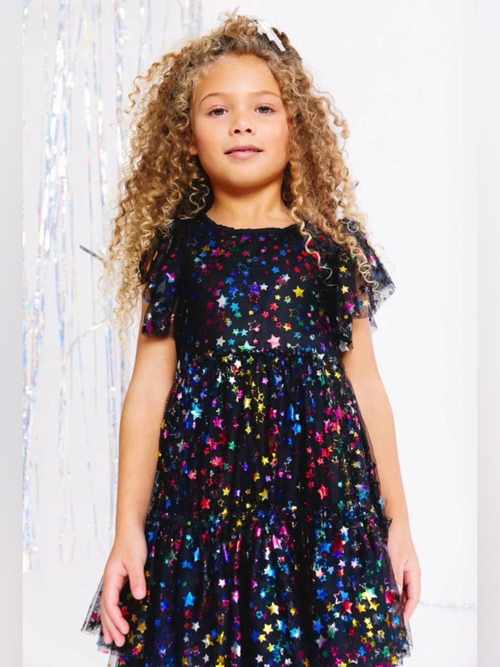 Lola + The Boys SHINING RAINBOW STAR TULLE DRESS 🤩 Size 6